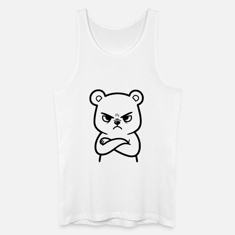 Wütender Bär Cartoon Illustration - Männer Bio Tank Top - Weiß