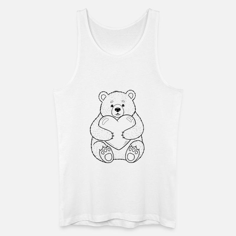 Teddybär mit Herz – kuschelige Liebe - Männer Bio Tank Top - Weiß