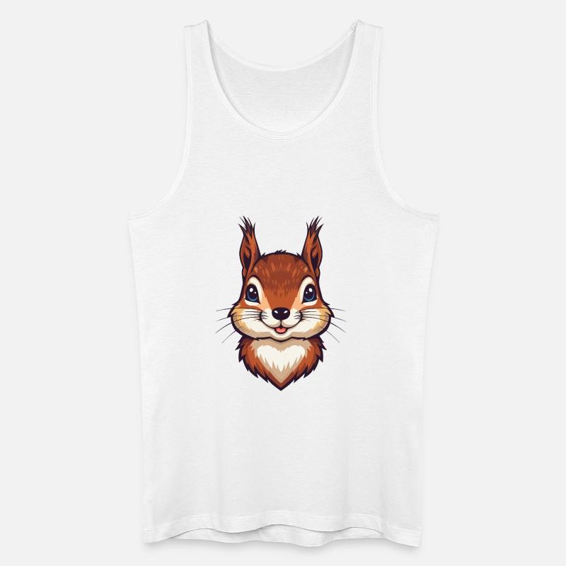 Süßer Eichhörnchen Kopf - Männer Bio Tank Top - Weiß