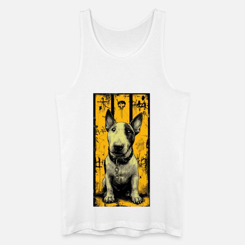 Bullterrier Schädel Grunge - Männer Bio Tank Top - Weiß