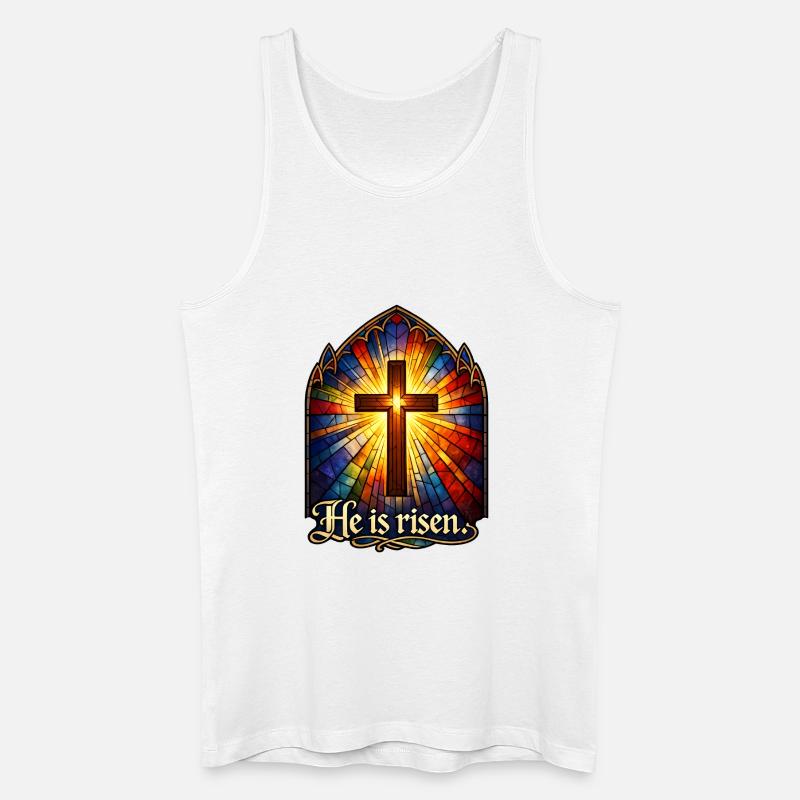 He is risen - Männer Bio Tank Top - Weiß
