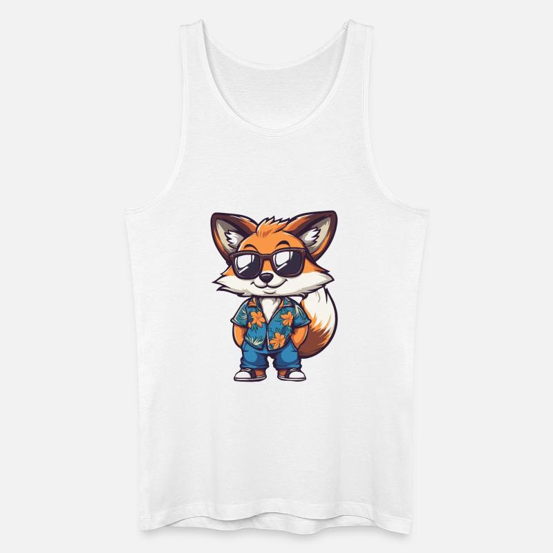 Fuchs Comic Urlaub - Männer Bio Tank Top - Weiß