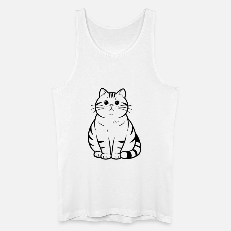 dicke süße Katze - Männer Bio Tank Top - Weiß