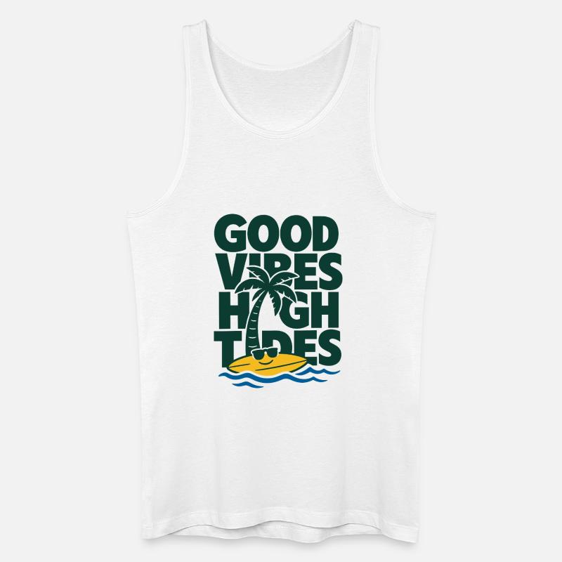 High Tides Sommer - Männer Bio Tank Top - Weiß