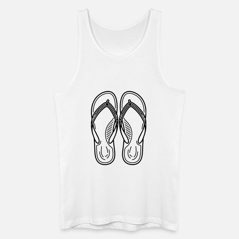 Sommer-Flip-Flops - Männer Bio Tank Top - Weiß