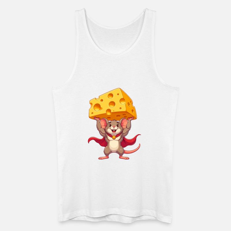 Supermaus Käseheld - Männer Bio Tank Top - Weiß