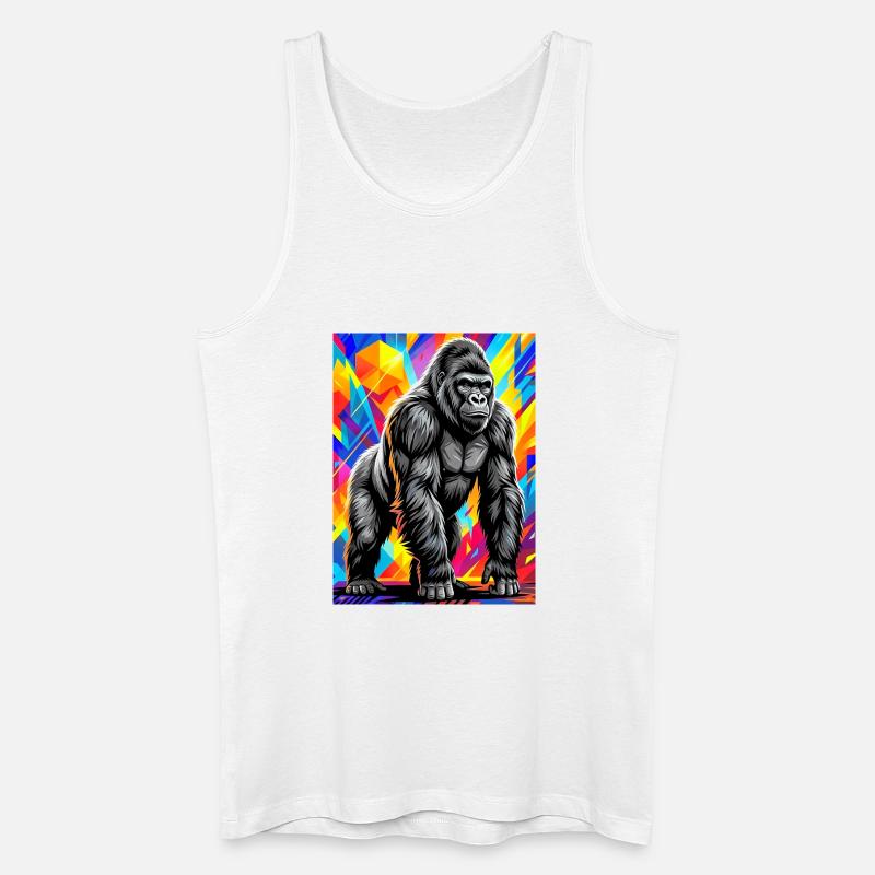 Gorilla - Männer Bio Tank Top - Weiß