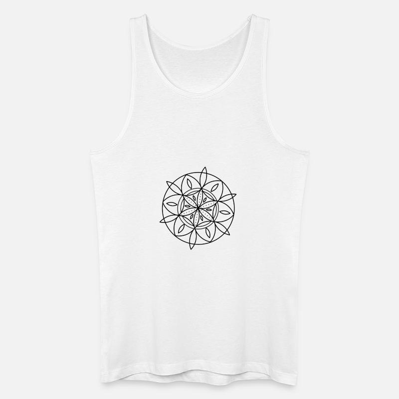 Mandala - Männer Bio Tank Top - Weiß