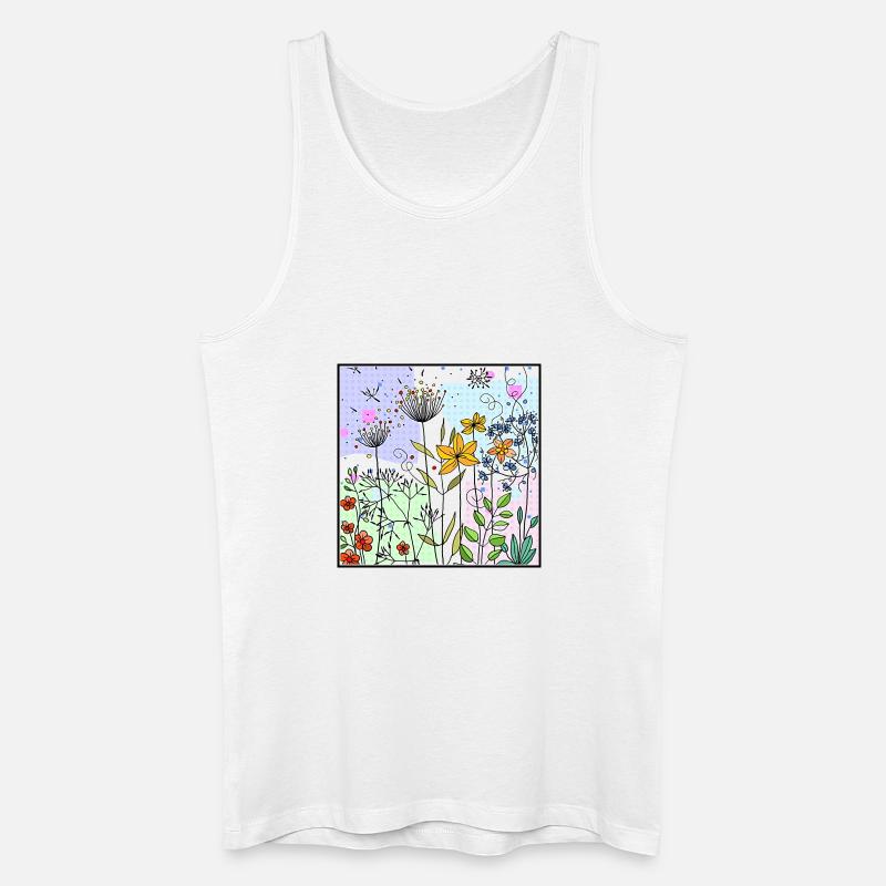 Blumen - Männer Bio Tank Top - Weiß