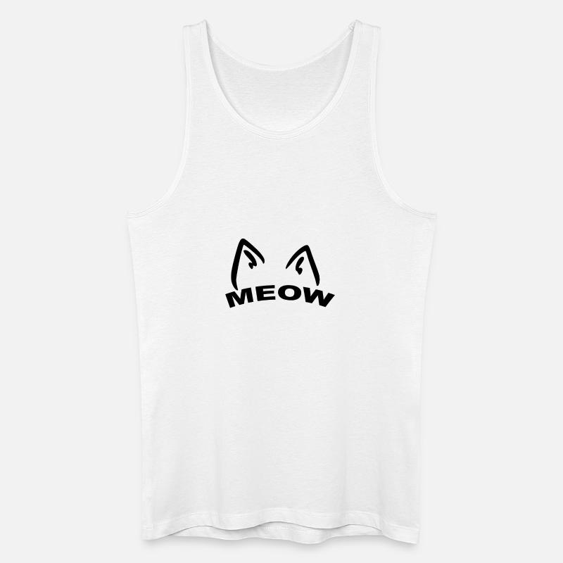 Katze Meow Geschenk Idee - Männer Bio Tank Top - Weiß