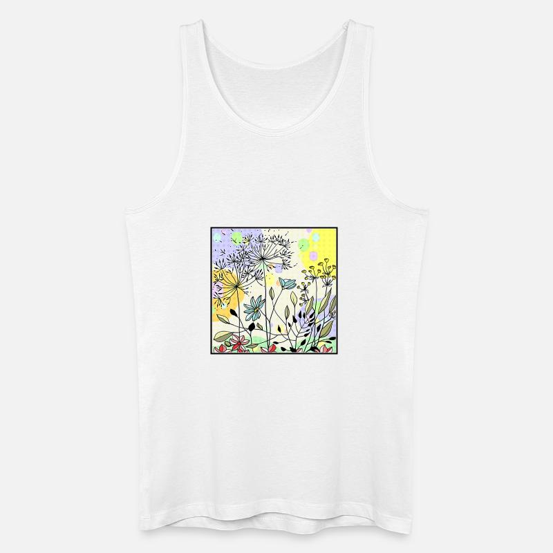Pissenlits dans la Prairie - Débardeur bio Homme - blanc