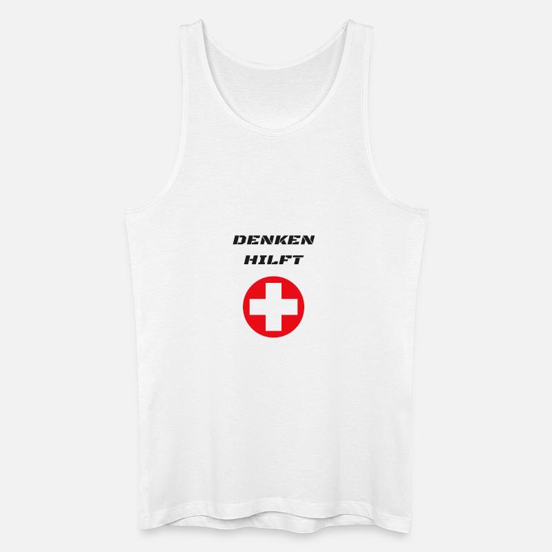 denken hilft - Männer Bio Tank Top - Weiß