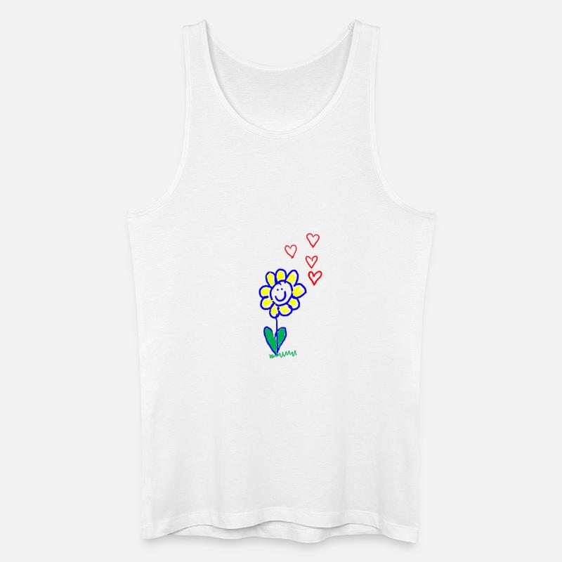 Fröhliche Blume - Männer Bio Tank Top - Weiß