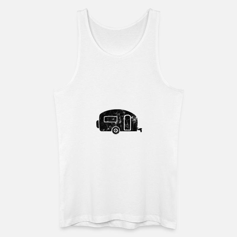 Wohnwagen schwarz distressed Camping Geschenk - Männer Bio Tank Top - Weiß