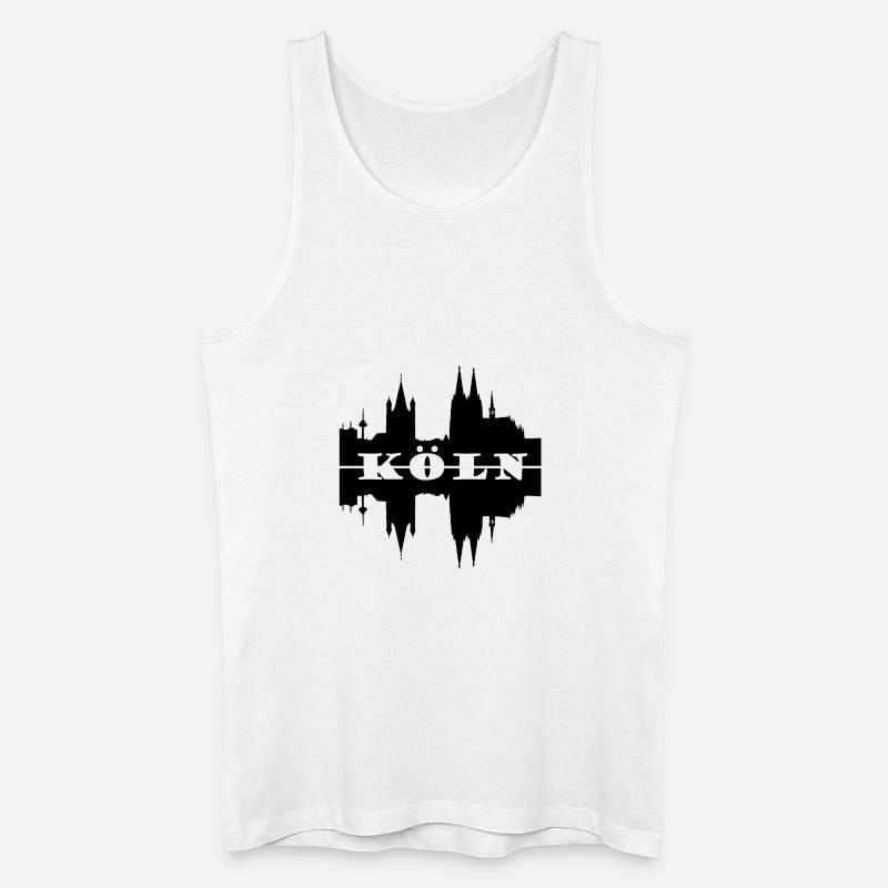 Koeln Skyline Silhouette - Männer Bio Tank Top - Weiß