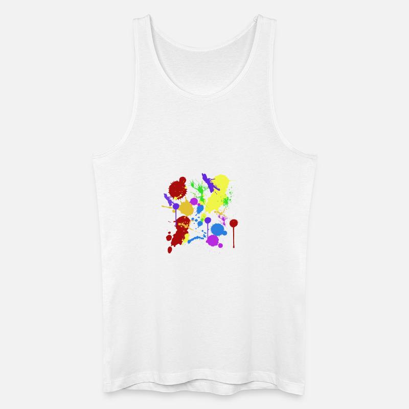 Farbflecken - Männer Bio Tank Top - Weiß