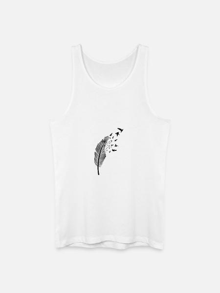 Plume et oiseau - Débardeur bio Homme - blanc