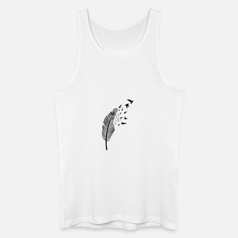 Feather and bird - Men’s Organic Tank Top - white