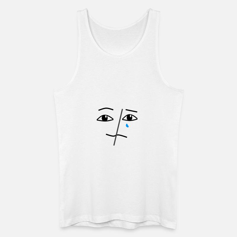Traurig und glücklich - Männer Bio Tank Top - Weiß