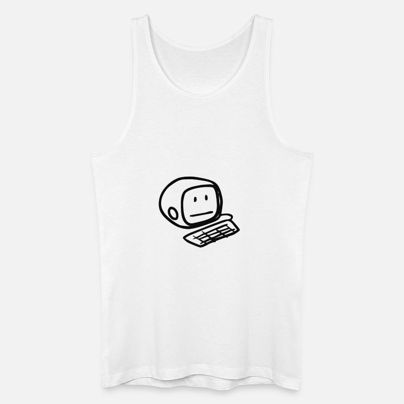 Computersmiley (Schwarz) - Männer Bio Tank Top - Weiß