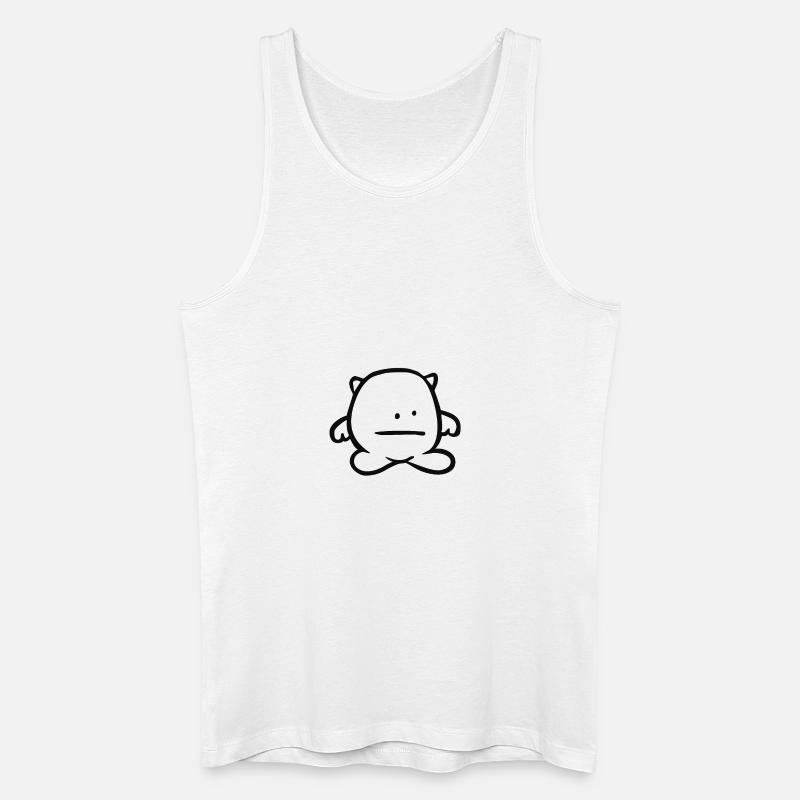 Trauriges Monster / Männchen (Schwarz) - Männer Bio Tank Top - Weiß