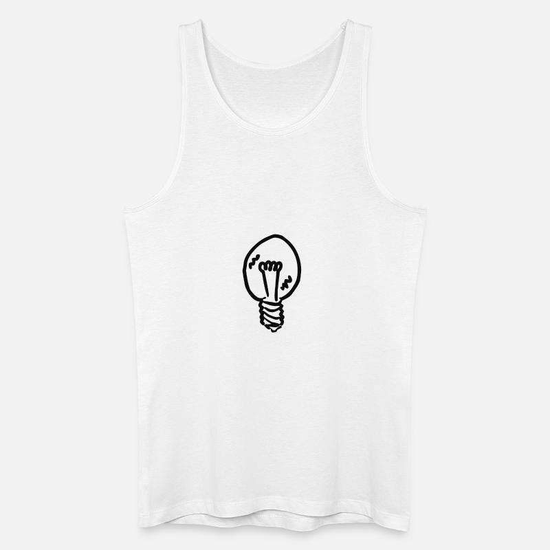 Light Bulb #IDEE (Black) - Men’s Organic Tank Top - white