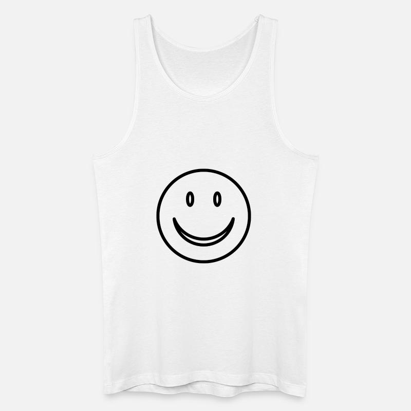 Smiley - Lachendes Gesicht - Männer Bio Tank Top - Weiß