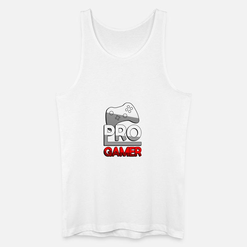 PRO GAMER (Rot) + Controller - Gaming - Männer Bio Tank Top - Weiß