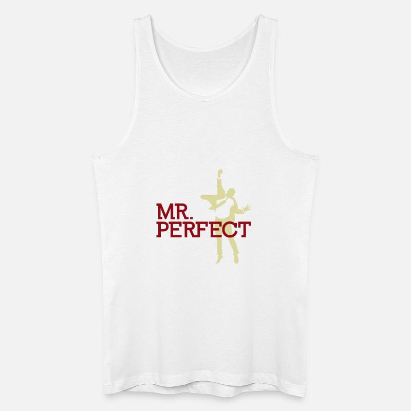 Mr. Perfect - Männer Bio Tank Top - Weiß