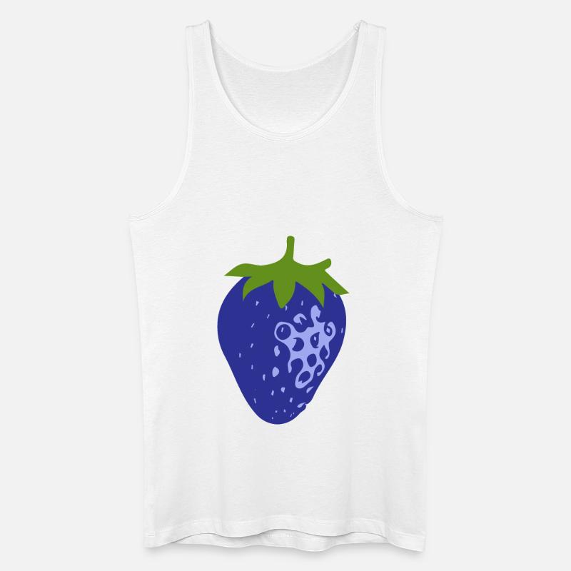 Blaue Erdbeere - Männer Bio Tank Top - Weiß