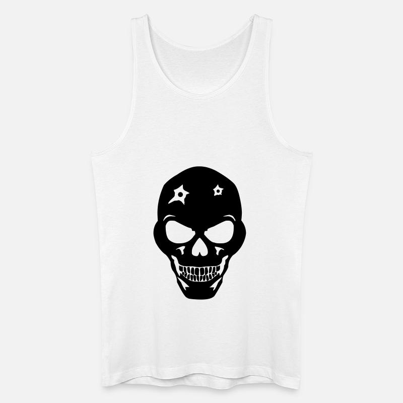skull_02 - Männer Bio Tank Top - Weiß