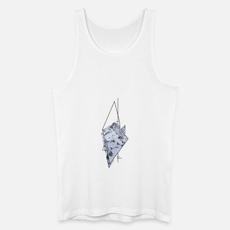 Berg Grafik Muster - Männer Bio Tank Top - Weiß