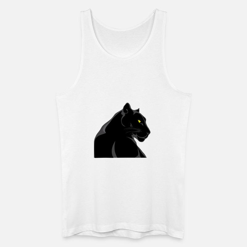 Schwarzer Panther - Männer Bio Tank Top - Weiß