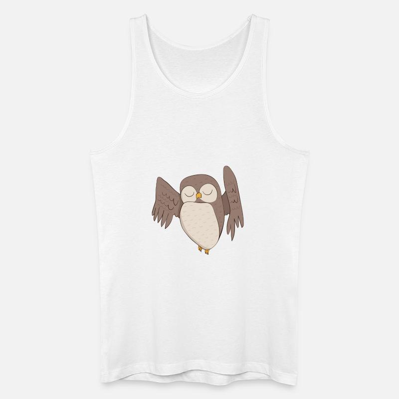 Eule Kauz - Männer Bio Tank Top - Weiß