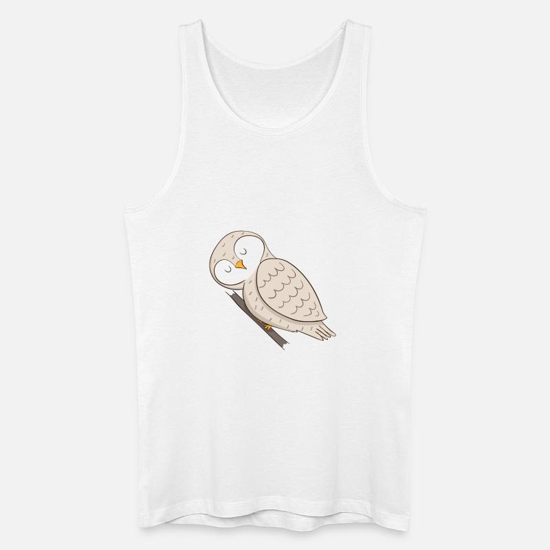 Eule - Männer Bio Tank Top - Weiß