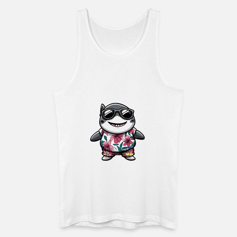 Hai Comic Urlaub - Männer Bio Tank Top - Weiß