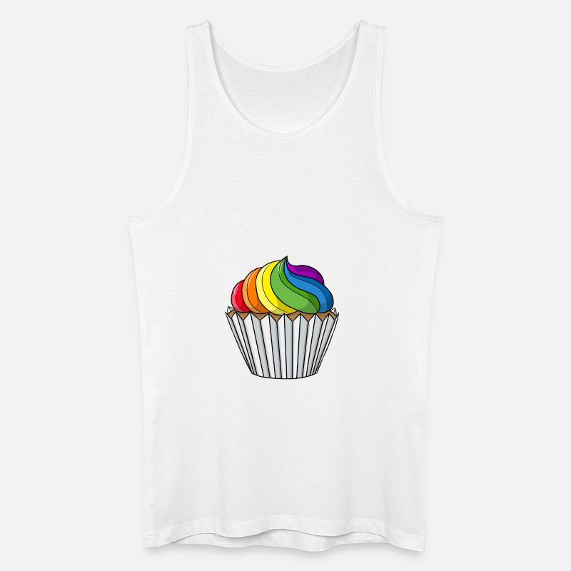 Gay Pride Cupcake - Männer Bio Tank Top - Weiß