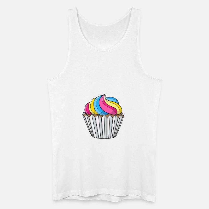 Pansexual Pride Cupcake - Ekologiczny tank top męski - biały