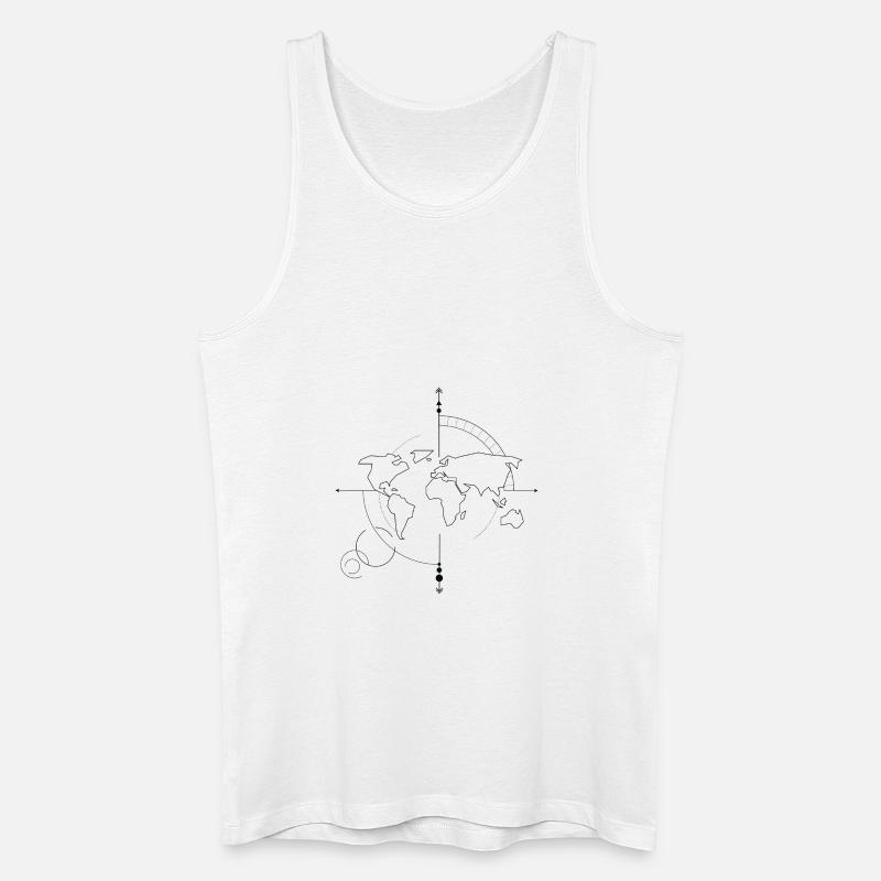 Kompass - Männer Bio Tank Top - Weiß