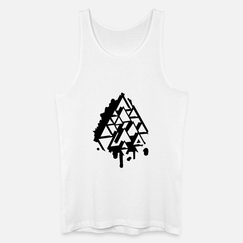 abstraktes Graffiti Dreieck - Männer Bio Tank Top - Weiß