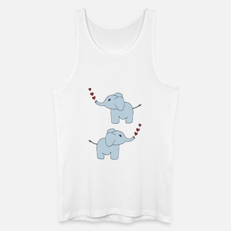 elefanten doppelt - Männer Bio Tank Top - Weiß