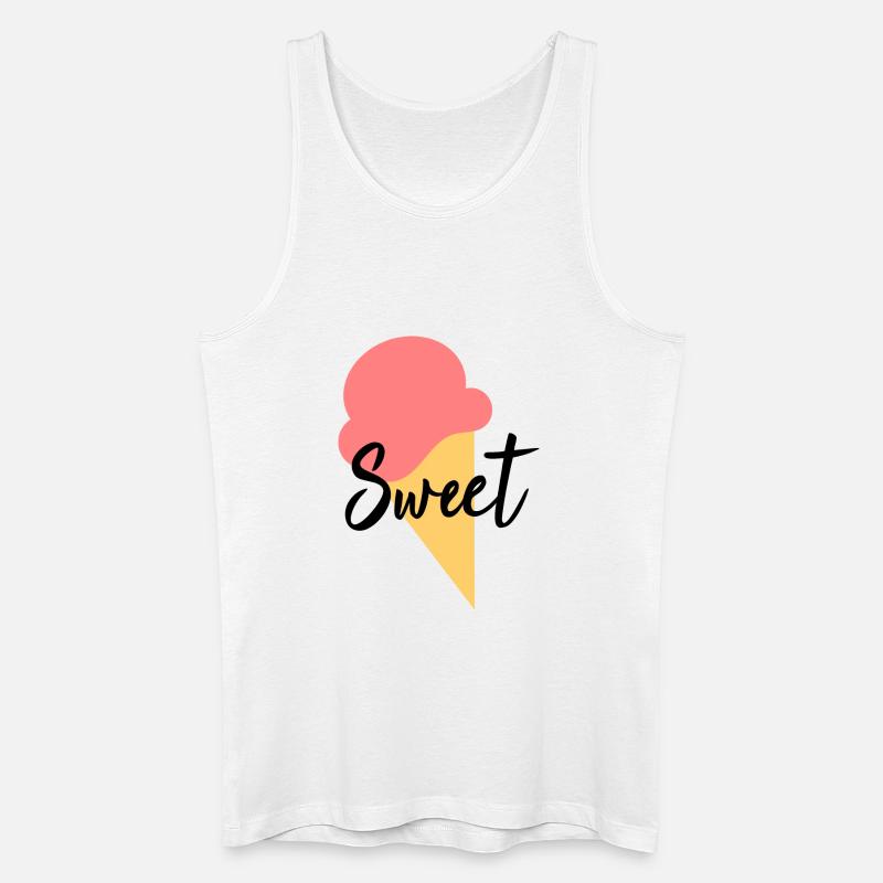 Eis Eiscreme Erdbeere Erdbeereis Sommer Festival - Männer Bio Tank Top - Weiß