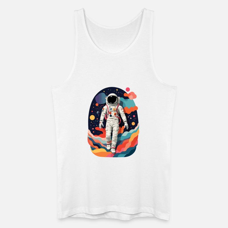 Bunte Astronauten Bild - Männer Bio Tank Top - Weiß