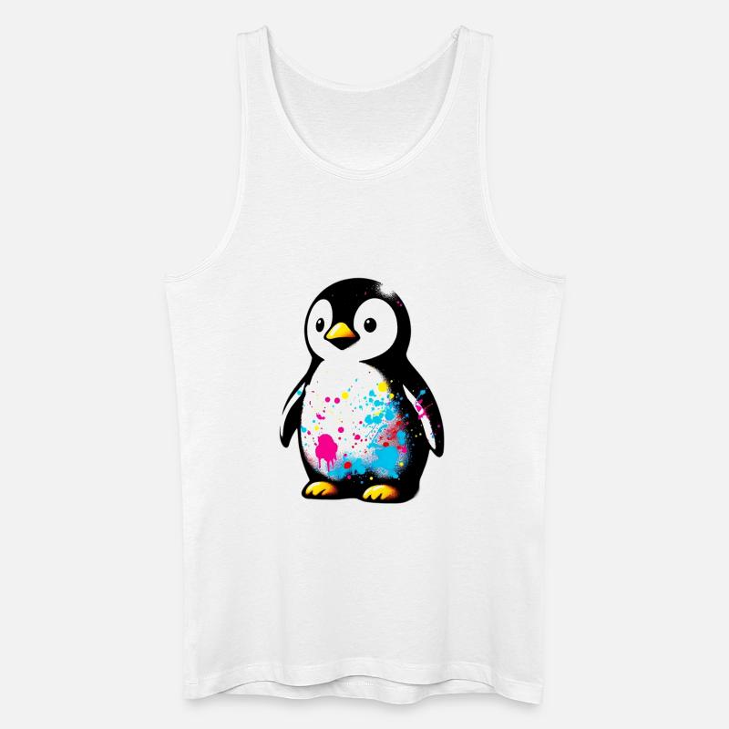 Pinguin - Männer Bio Tank Top - Weiß