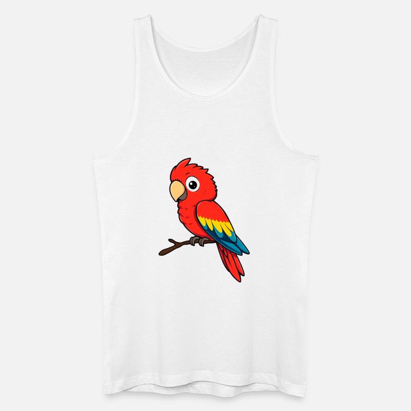 Papagei Roter Ara - Männer Bio Tank Top - Weiß