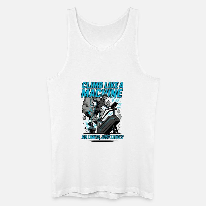 Workout Climb like a Machine - Männer Bio Tank Top - Weiß