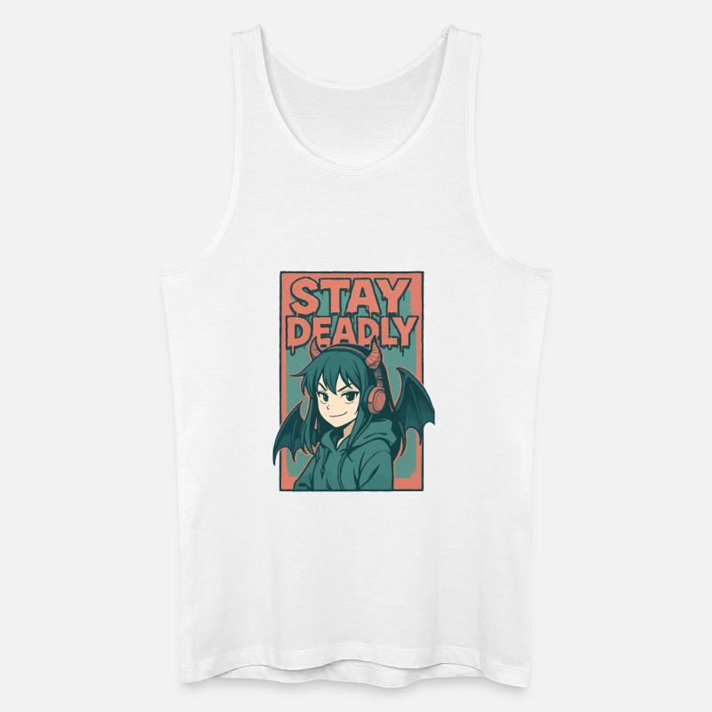 Bleib tödlich Dämonenmädchen Kunst - Männer Bio Tank Top - Weiß