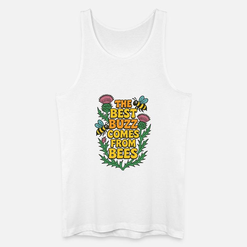 Der beste Buzz kommt von Bienen - Männer Bio Tank Top - Weiß