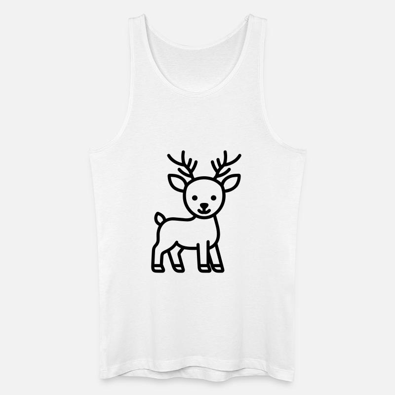 Hirsch - Männer Bio Tank Top - Weiß
