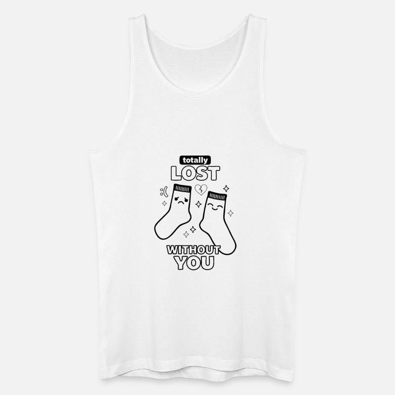 Totally Lost Without You Socken Liebe - Männer Bio Tank Top - Weiß